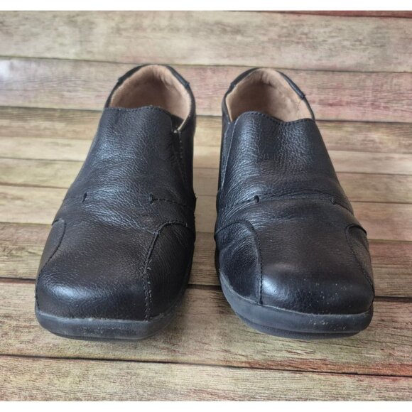 DR. SCHOLLS Katie Black Leather Slip On Casual Comfort Work Shoes Womens Size 8 - Picture 2 of 10